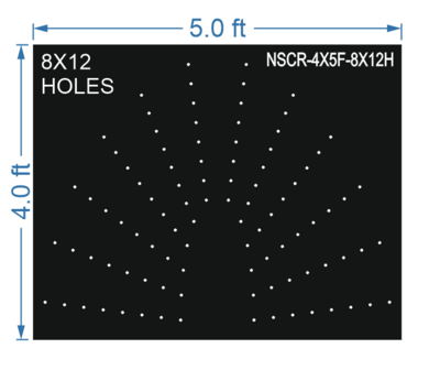 HCR73	4X5 FEET 8X16 HOLES HALF CIRCLE TOTAL HOLES=128 SUN