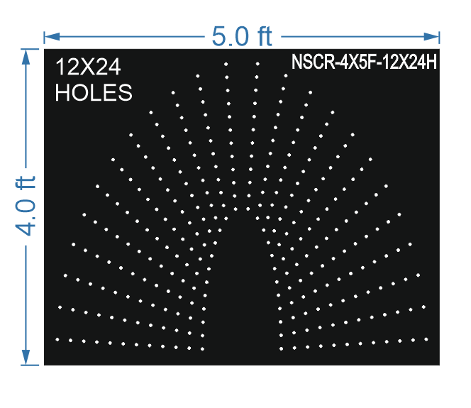 HCR68	4X5 FEET 12X24 HOLES HALF CIRCLE TOTAL HOLES=288 SUN