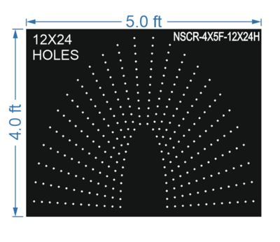 HCR68	4X5 FEET 12X24 HOLES HALF CIRCLE TOTAL HOLES=288 SUN
