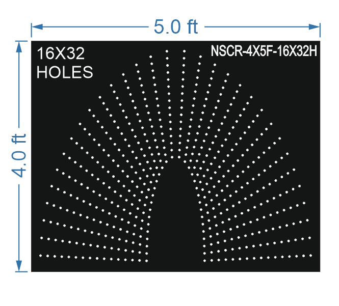 HCR70	4X5 FEET 16X32 HOLES HALF CIRCLE TOTAL HOLES=512 SUN