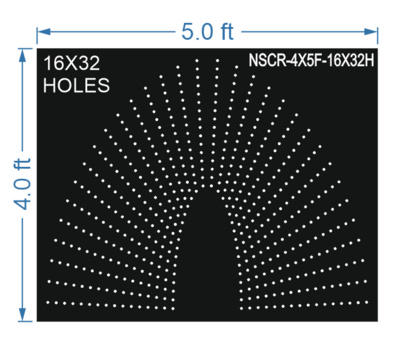HCR70	4X5 FEET 16X32 HOLES HALF CIRCLE TOTAL HOLES=512 SUN