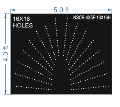 HCR69	4X5 FEET 16X16 HOLES HALF CIRCLE TOTAL HOLES=256 SUN