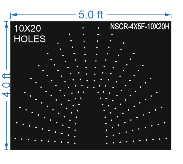 HCR72	4X5 FEET 10X20 HOLES HALF CIRCLE TOTAL HOLES=200 SUN
