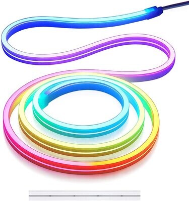 (NNS11) Addressable LED Strip 16703 Neon LED Strip Light RGB Dream Color Flexible Neon Sign Rope Light DC12V 60Leds/M Waterproof IP65 for Decoration Lights 5 Meters
