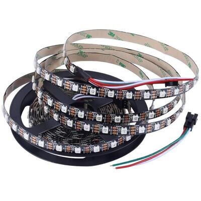 (ADST 1)WS2812B 5V RGB Addressable LED Strip – 60 LEDs per Meter – 5 Meter Roll – High Brightness Pixel Strip for Arduino, DIY, Home Decor (Non-Waterproof)