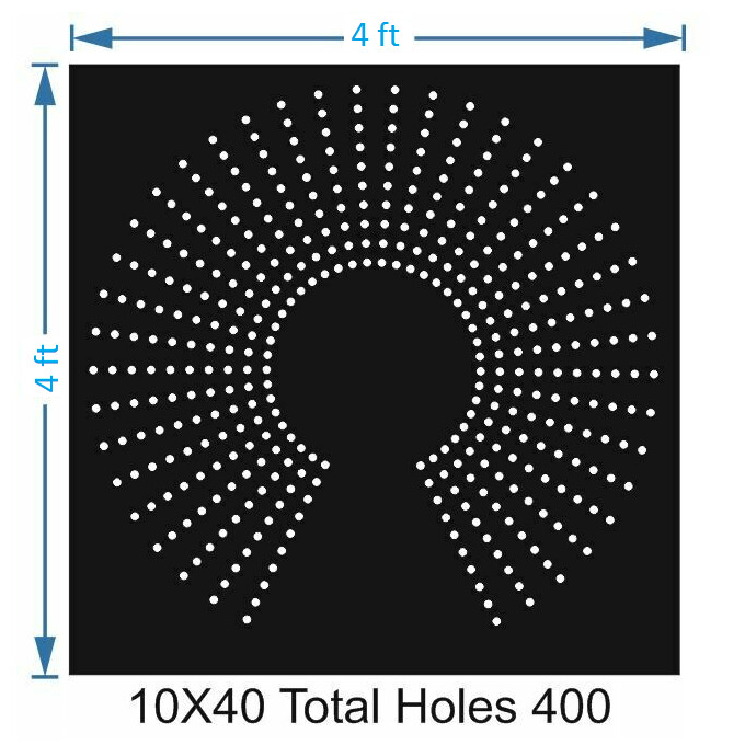 TFCR23	4X4 FEET 10X40 HOLES DEGREE CIRCLE TOTAL HOLES=400