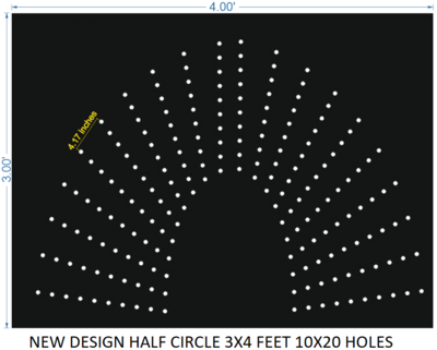 HCR57 3X4 FEET 10X10 HOLES HALF CIRCLE TOTAL HOLES=100 SUN