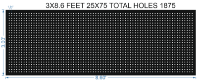 SCR430	3X8.6 FEET 25X75 HOLES SCREEN TOTAL HOLES=1875