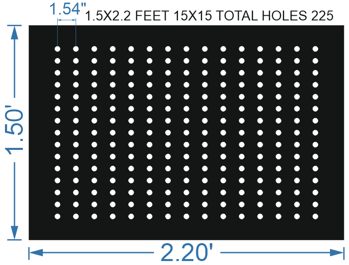 SCR279 1.5X2.2 FEET 15X15 HOLES SCREEN TOTAL HOLES=225