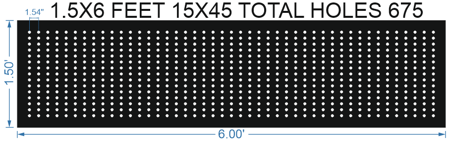 SCR340 1.5X6 FEET 15X45 HOLES SCREEN TOTAL HOLES=675