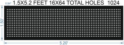 SCR345	1.5X5.2 FEET 16X64 HOLES SCREEN TOTAL HOLES=1024