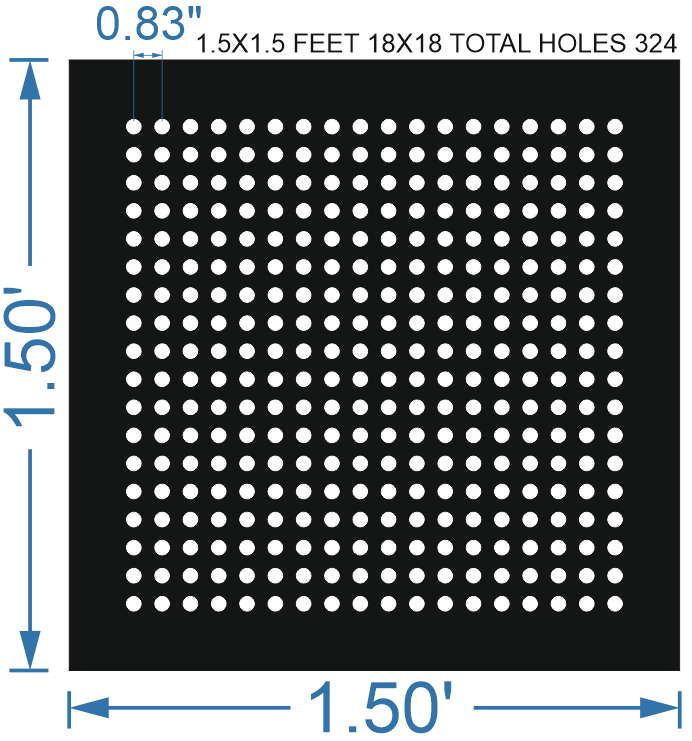 SCR346	1.5X1.5 FEET 18X18 HOLES SCREEN TOTAL HOLES=324