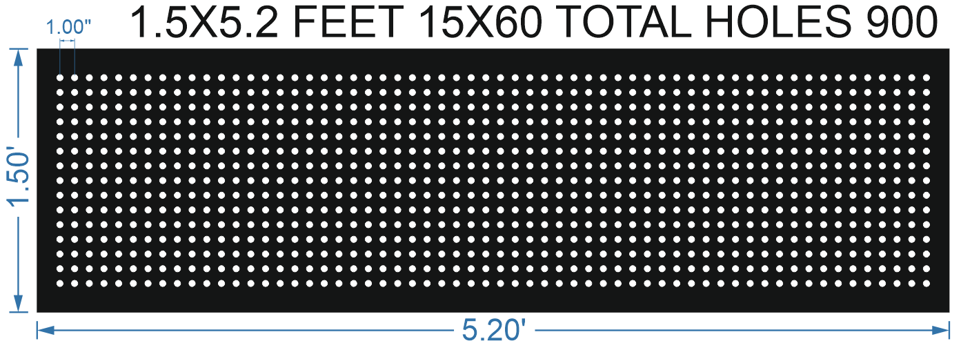 SCR341 1.5X5.2 FEET 15X60 HOLES SCREEN TOTAL HOLES=900