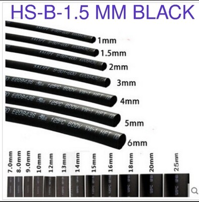 (HS20) HS-B- 1.5 MM  BLACK 10 METER