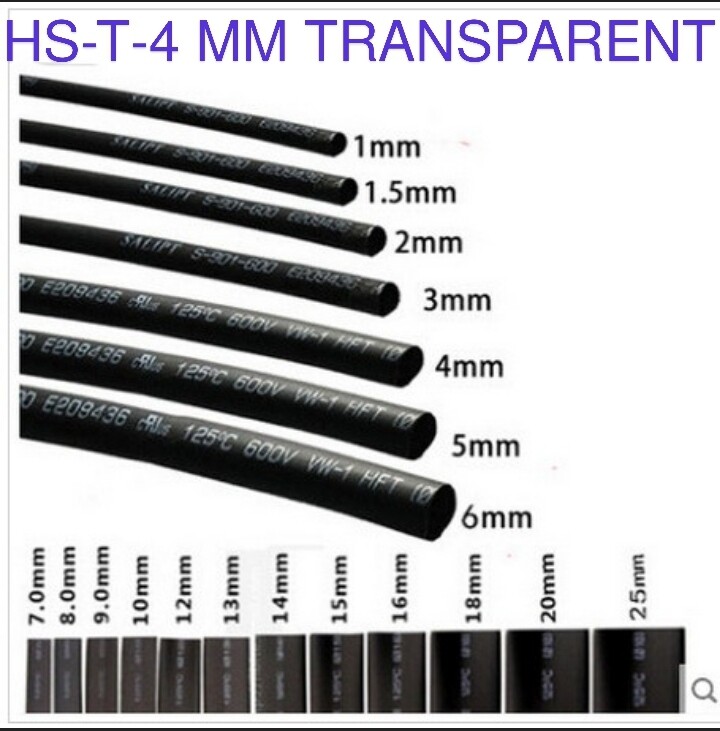 (HS38) HS-T-4 MM TRANSPARENT 5 METER