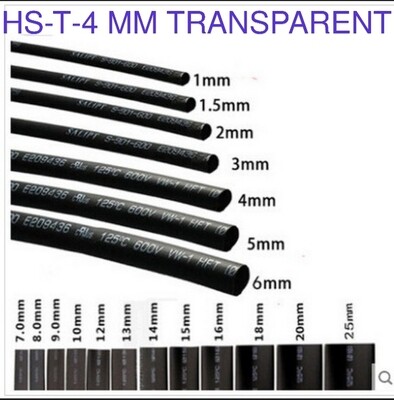 (HS38) HS-T-4 MM TRANSPARENT 5 METER