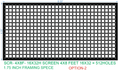 SCR191 AIR PASS HOLES SCREEN 4X8 FEET 16X32 HOLES TOTAL HOLES=512