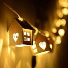 (OFMP4) mini wooden home led light  (10 pice  home )