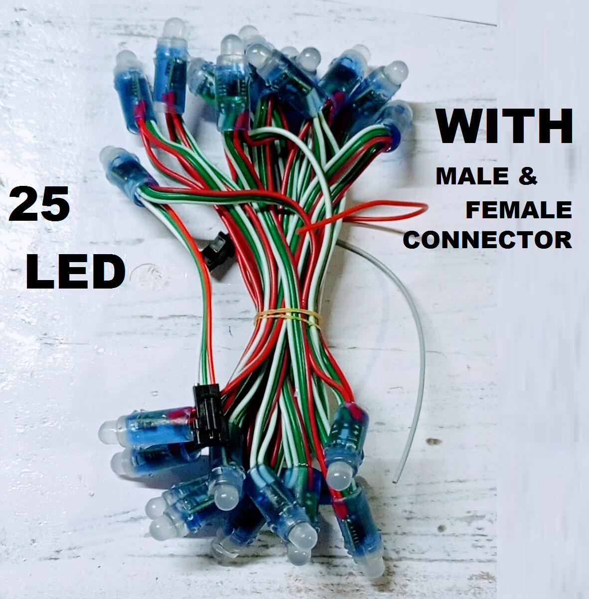 (PXL18) 5 INCH PIXEL LED SET OF 25 LED WITH BOTH SIDES 3 PIN CONNECTOR