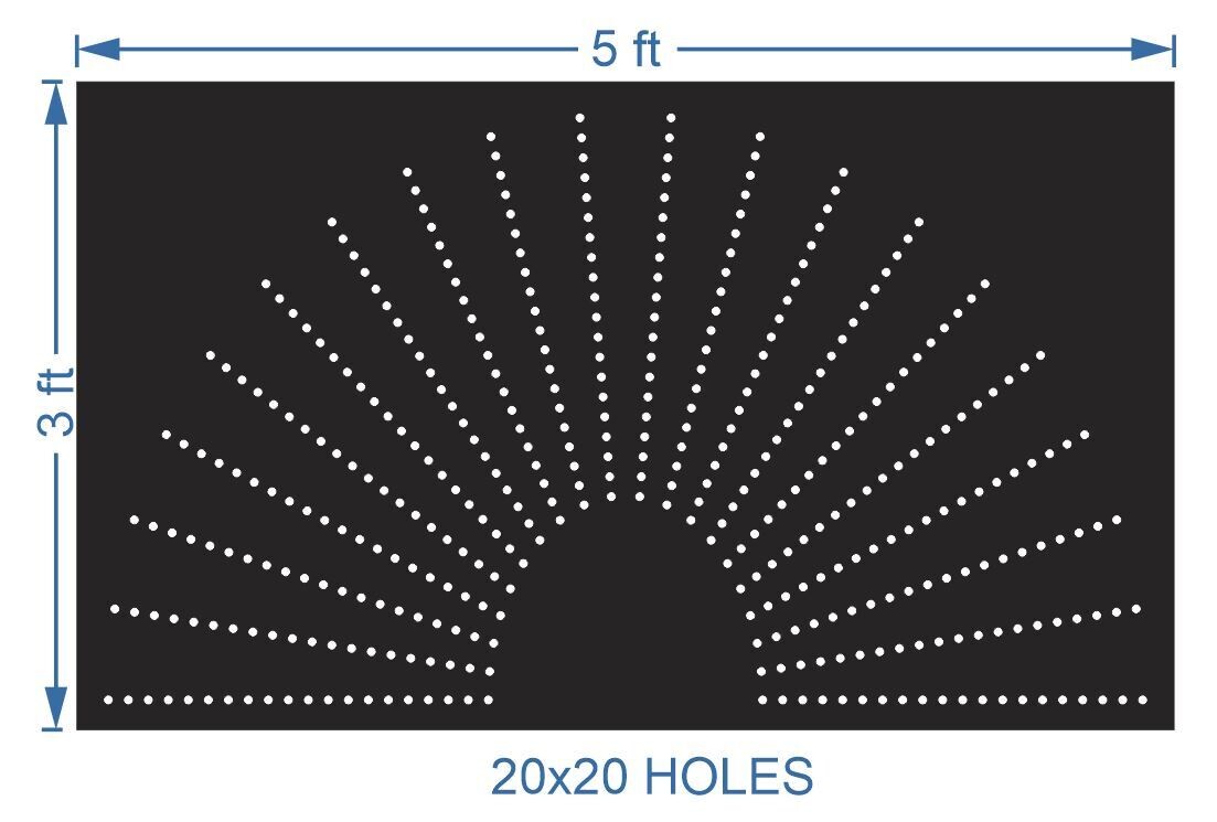 HCR66	3X5 FEET 20X20 HOLES HALF CIRCLE TOTAL HOLES=400 SUN