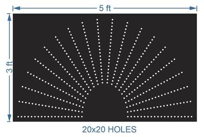 HCR66	3X5 FEET 20X20 HOLES HALF CIRCLE TOTAL HOLES=400 SUN