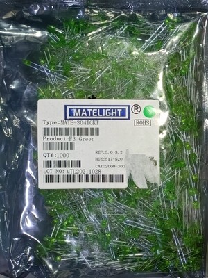 (LD37)  GREEN 3MM ROUND LED