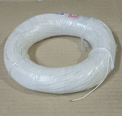 (CW21) 14/38  WIHTE WIRE 200 METER COIL