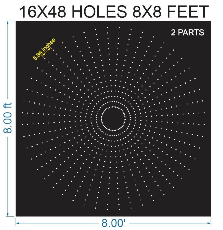 CRC114	8X8 FEET 16X48 HOLES CIRCLE POLYSHEET 2 PARTS