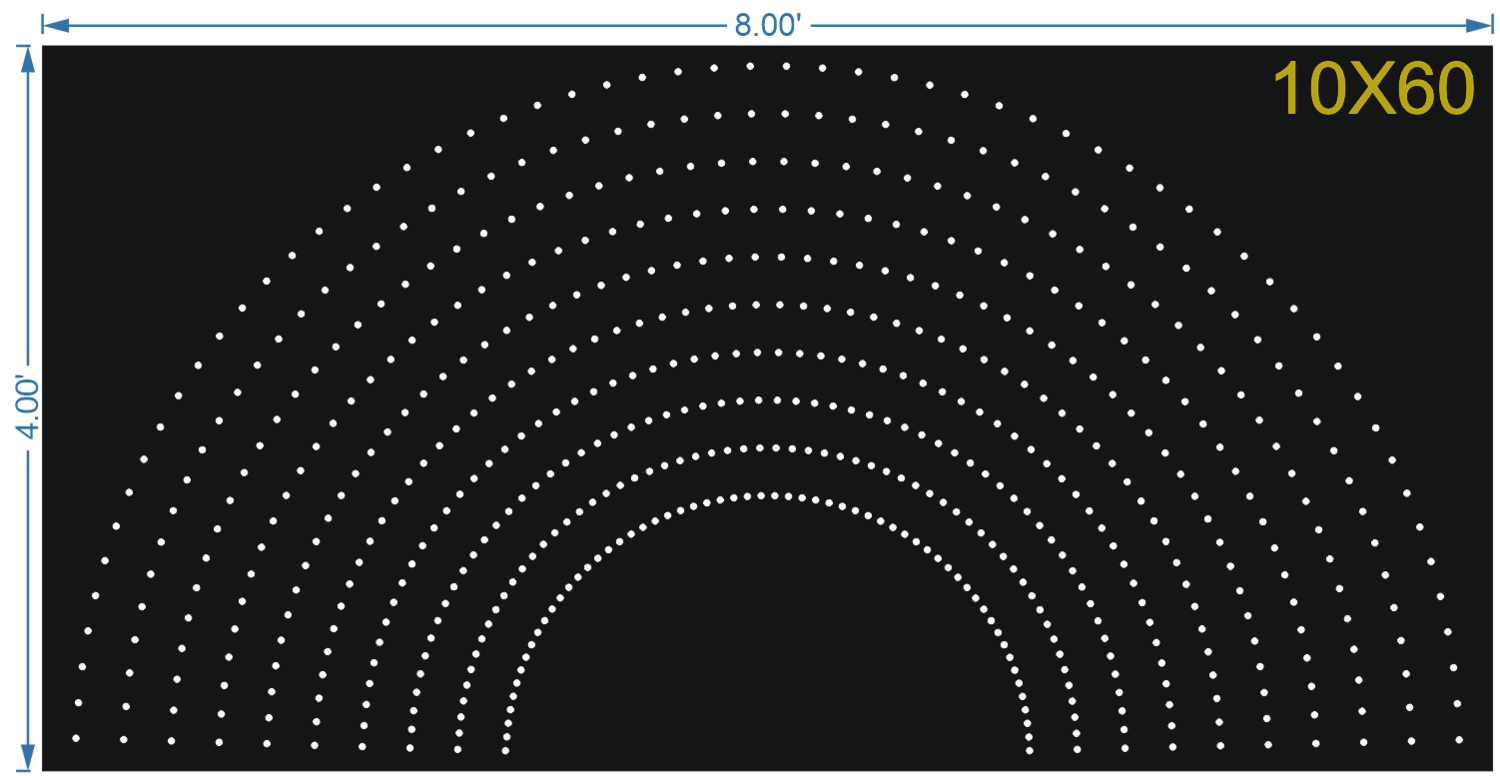 HCR40	4X8 FEET 10X60 HOLES HALF CIRCLE TOTAL HOLES=600