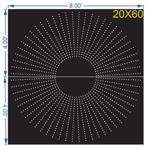 CRC115	8X8 FEET 20X60 HOLES CIRCLE POLYSHEET 2 PARTS