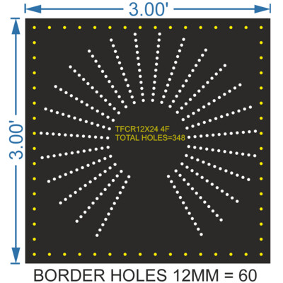 TFCR27	3X3 FEET 12X24 HOLES DEGREE CIRCLE TOTAL HOLES=288 WITH BORDER