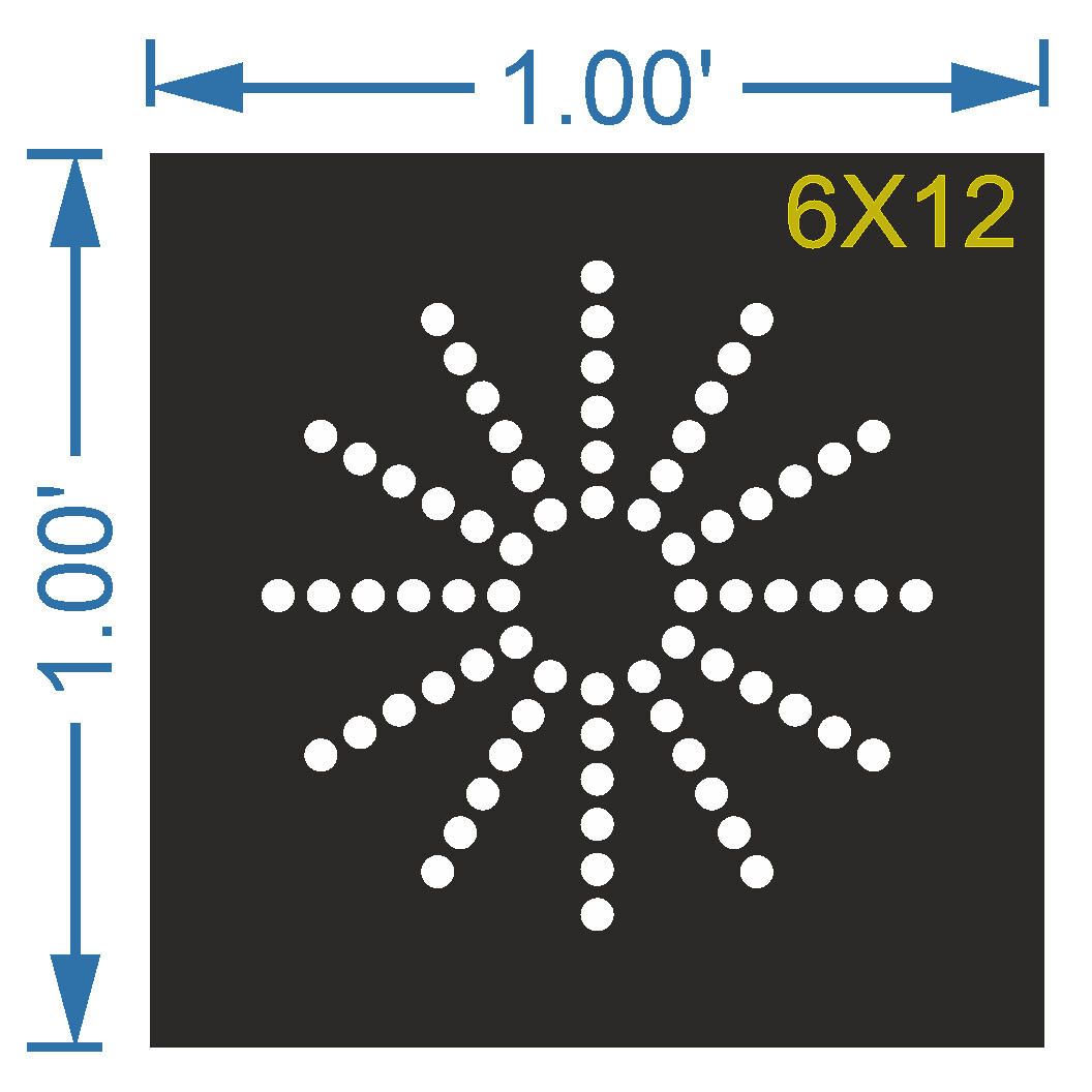 CRC1   1X1 FEET 6X12 HOLES CIRCLE POLYSHEET