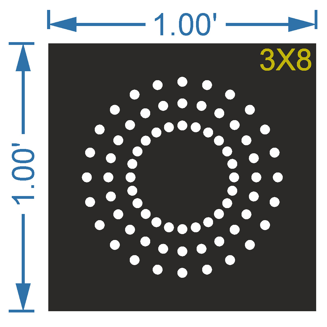 CRC2  1X1 FEET 3X24 HOLES CIRCLE POLYSHEET