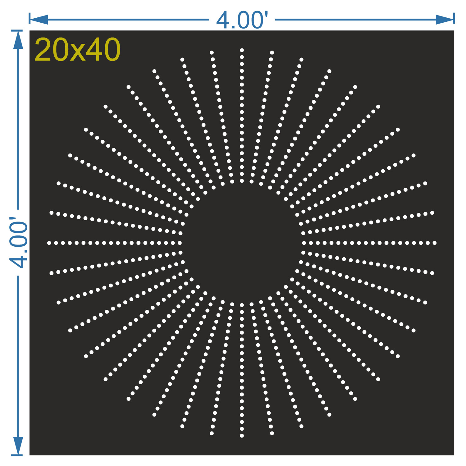 CRC112	4X4 FEET 20X40 HOLES CIRCLE POLYSHEET