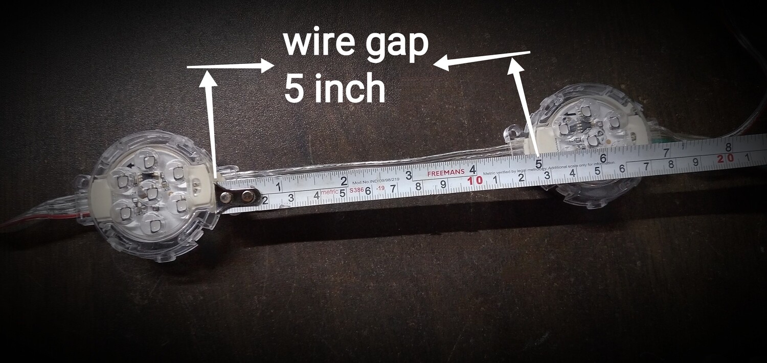 LCN1) 50mm PIXEL COINS 24V 25 COINS PER SERIES (7 inch gap centre to  centre) (14 to 15 ft)