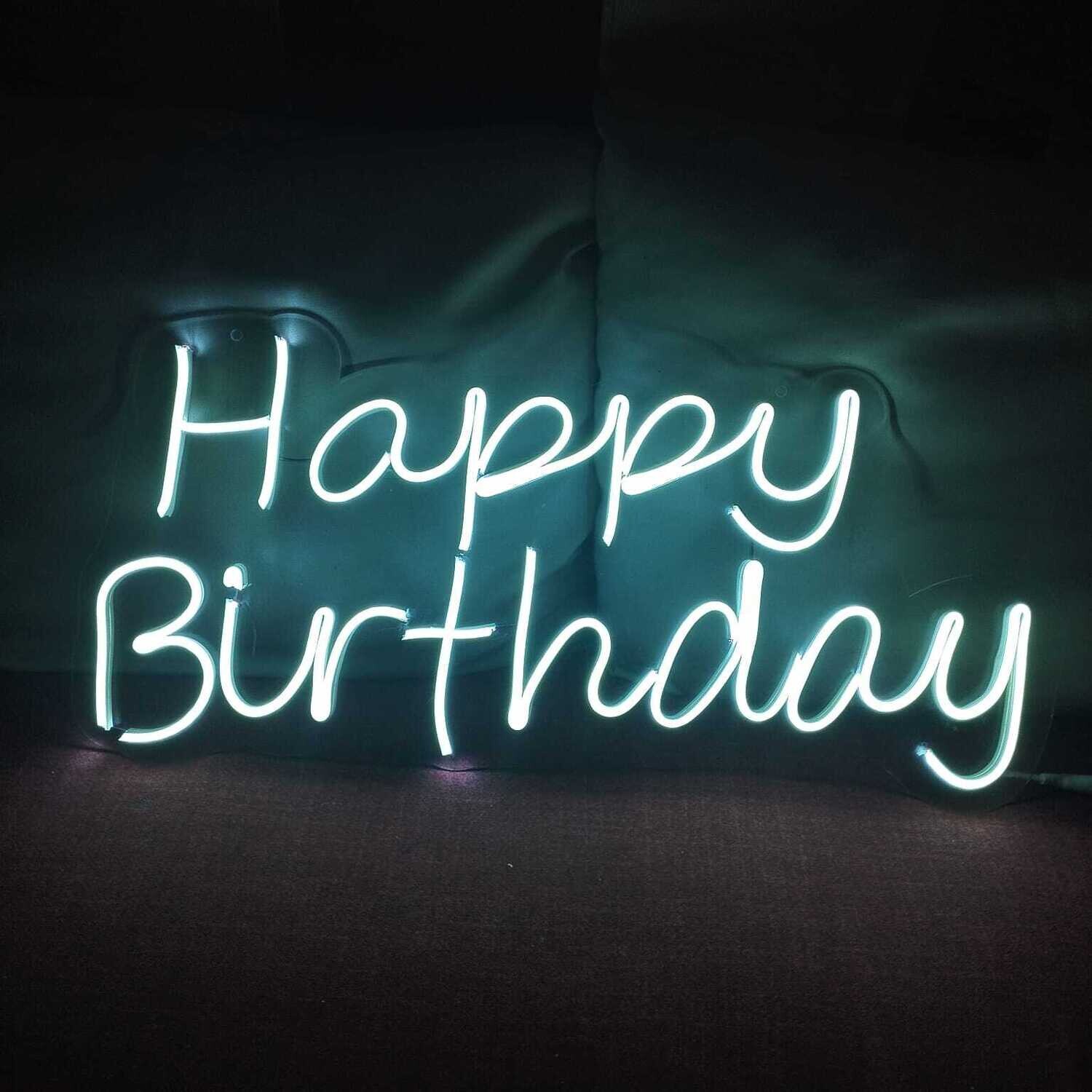 HAPPY BIRTHDAY 12X24 INCH NEON BOARD WITH ADAPTER