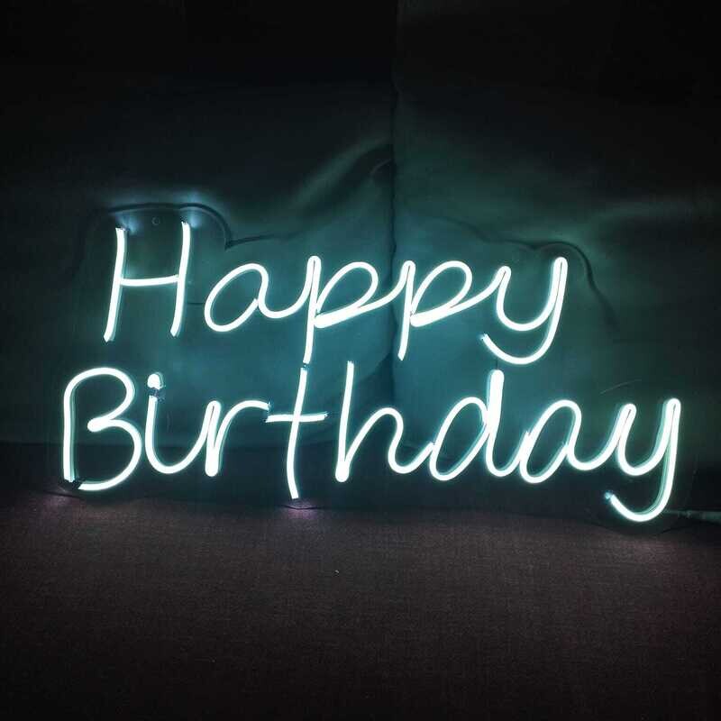 HAPPY BIRTHDAY 12X24 INCH NEON BOARD WITH ADAPTER