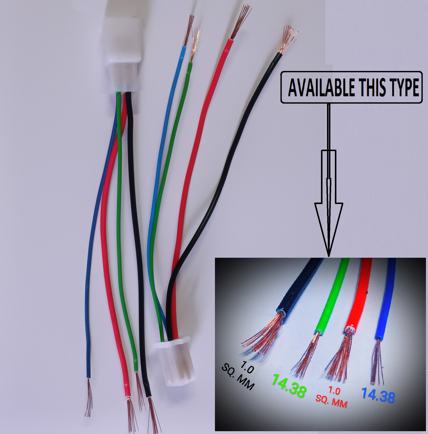 (RMCNN64) (RMCNN83)4 PIN WHITE BIG MALE/FEMALE CONNECTOR V2 (1.0 SQ.MM WITH 14.38)