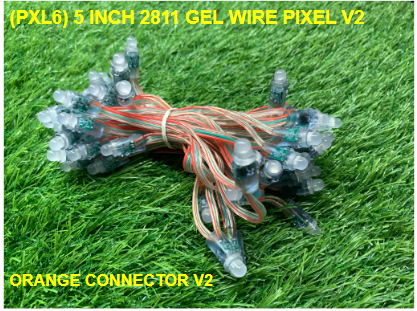 (PXL6) 2811&#39; 5 INCH GEL WIRE PIXEL (ORANGE CONNECTOR V2 )
