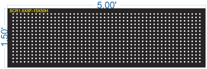 SCR280 1.5X5 FEET 15X50 HOLES SCREEN TOTAL HOLES=750