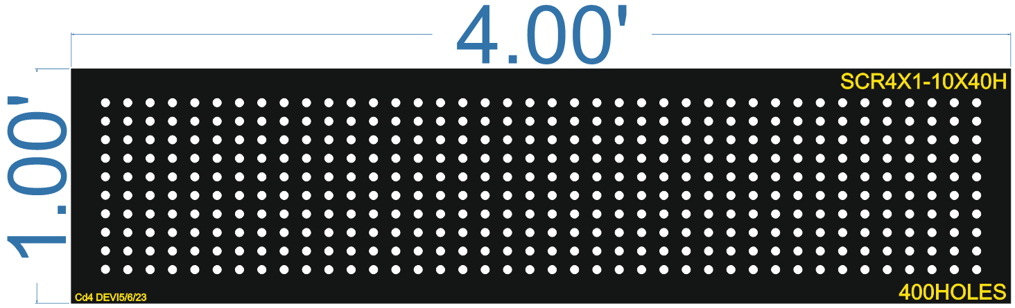 SCR111 1X4 FEET 10X40 HOLES SCREEN TOTAL HOLES=400
