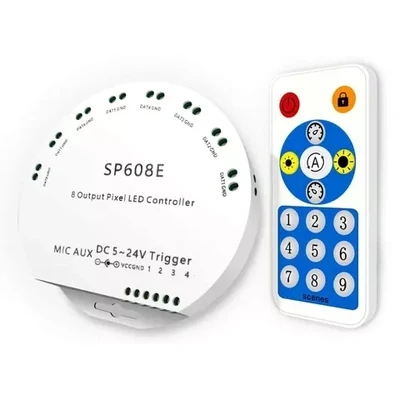(PRLC57) SP608E Music LED Controller with Radio Remote Control (5-24 V, Bluetooth)
