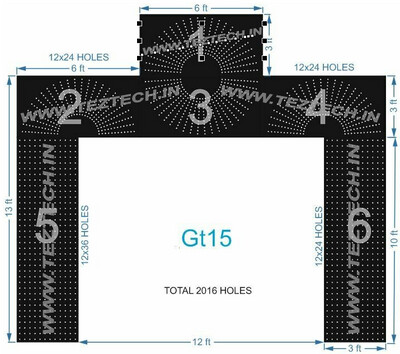 GT15 GATE15 2016 HOLES , 3 FT PILLAR , 12 LED PER LINE