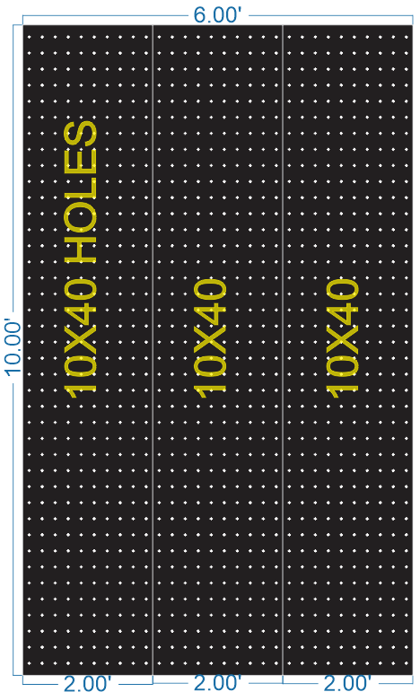 SCR276 6X10 FEET 10X40 HOLES SCREEN TOTAL HOLES=400 (IN 3PARTS)