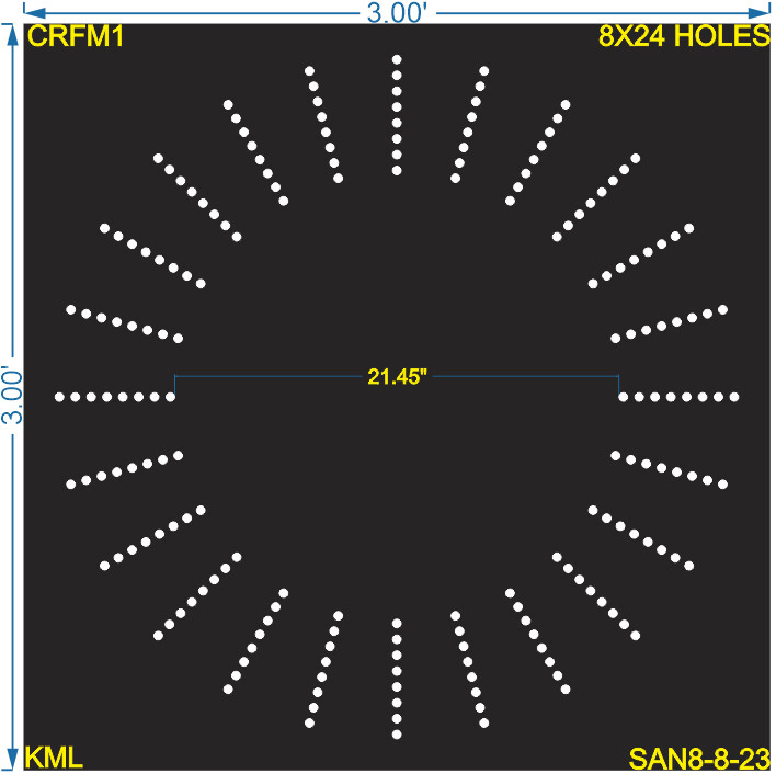 CRC40	3X3 FEET 8X24 HOLES CIRCLE POLYSHEET FOR MURTI