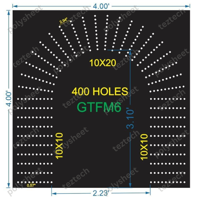 GTFM6  GATE FOR MURTI  4X4 FEET 400 HOLES  10 LED PER LINE