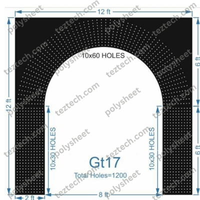 GT17 GATE17 1200 HOLES , 2 FT PILLAR , 10 LED PER LINE