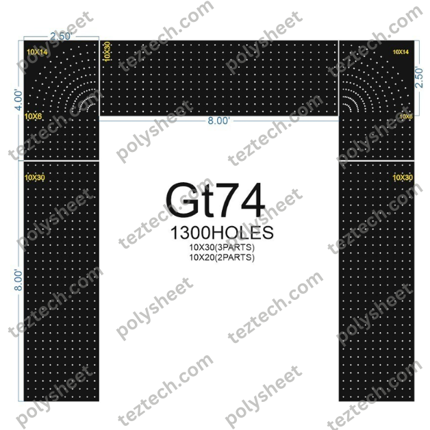 GT74 GATE 1300 HOLES 10 LED PER LINE