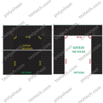 GATE30 Gate 600 HOLES , 1.80 FT PILLAR , 8 LED PER LINE