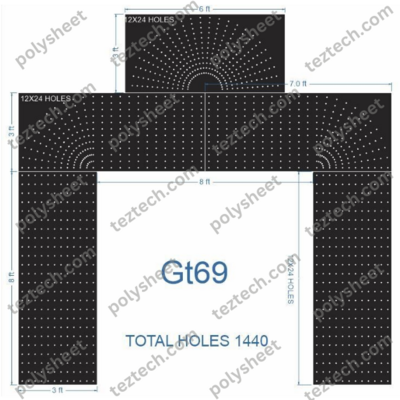 GT69 GATE69 1440HOLES , 12LED PER LINE (5PARTS)